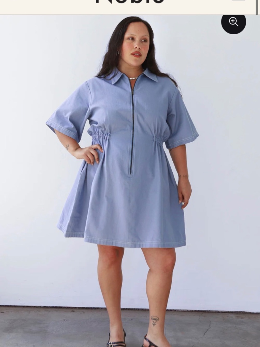 Noble Utility Dress in Pebble Blue - Picture 3 of 7